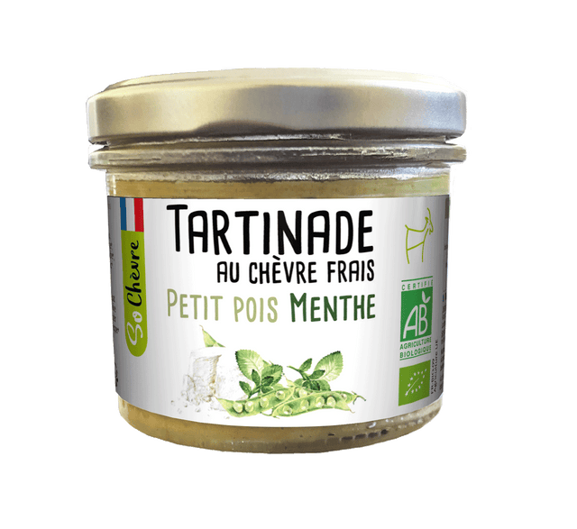 TARTINADE AU CHEVRE FRAIS PETIT POIS MENTHE