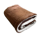 Plaid polaire doublé imitation "Mouton" Marron